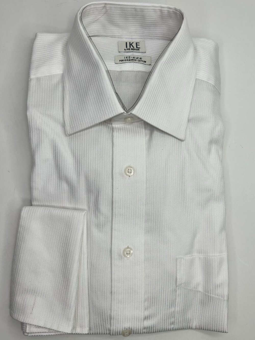Ike Behar Eze-Performance Tux Dress Shirt -White -Sz 15 1/2-32 French Cuffs NEW